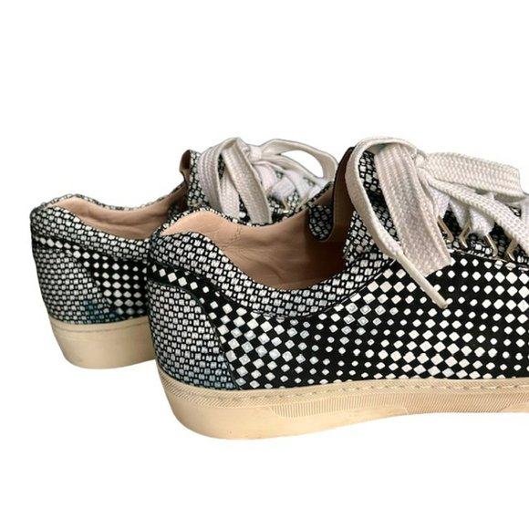 Stuart Weitzman Geo Leather Sneakers Made in Spain - Black/White - 7.5 M - Picture 7 of 14